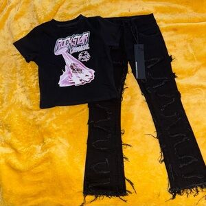 Trendy Black Kids Jeans with Distressed Detailing